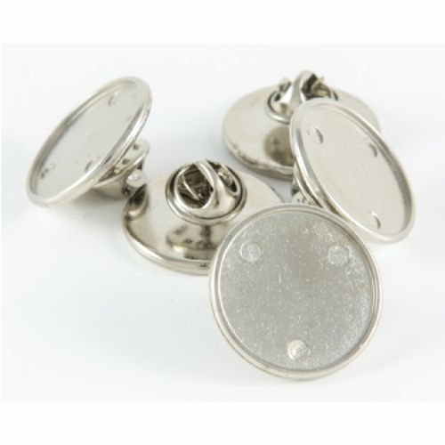 Premium Badge Blank round 21mm silver clutch & clear dome